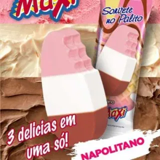 Maxi Sorvete Picolé Napolitano